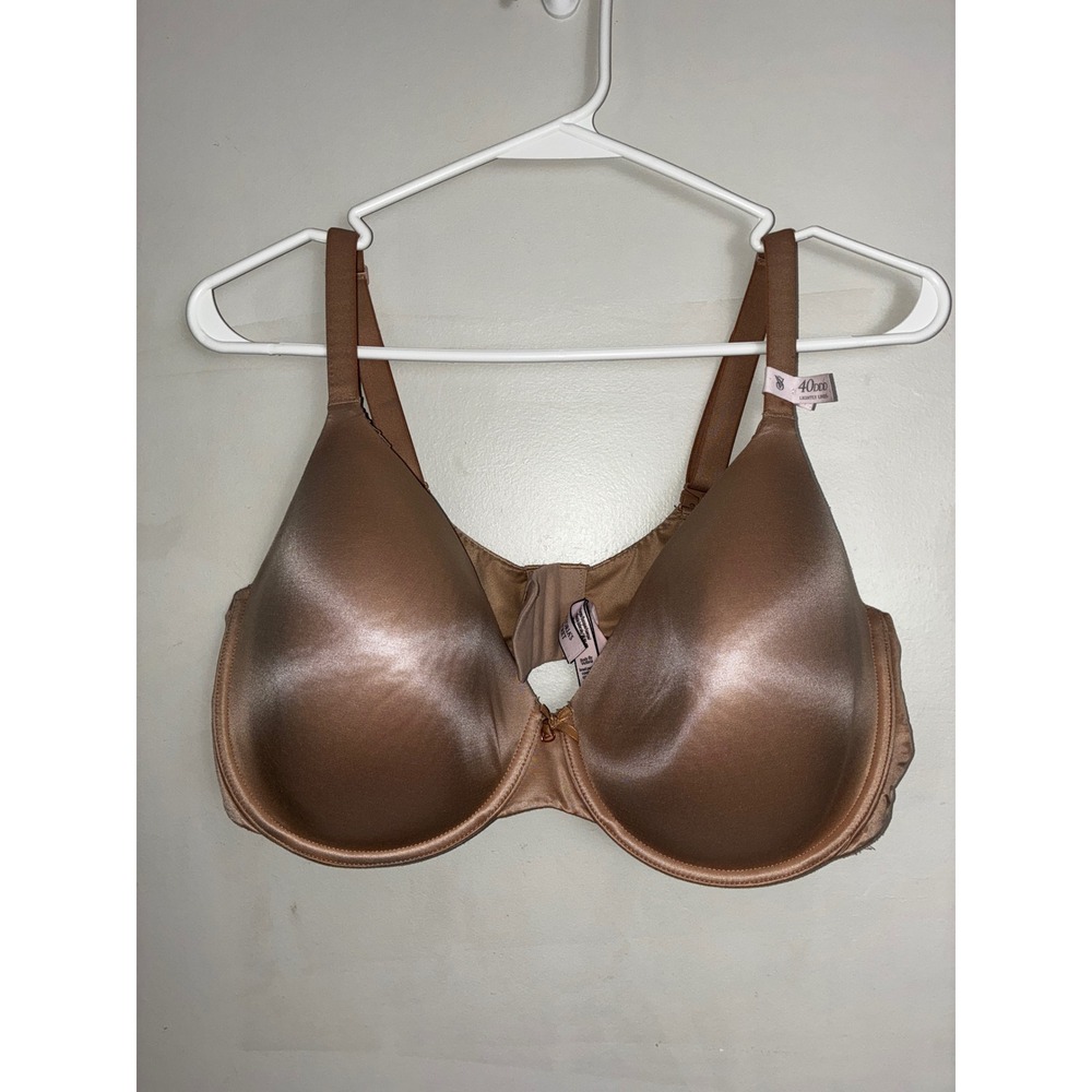 Victoria's Secret Perfect Coverage Bra Women 40DDD Brown Lined Underwire Satin
